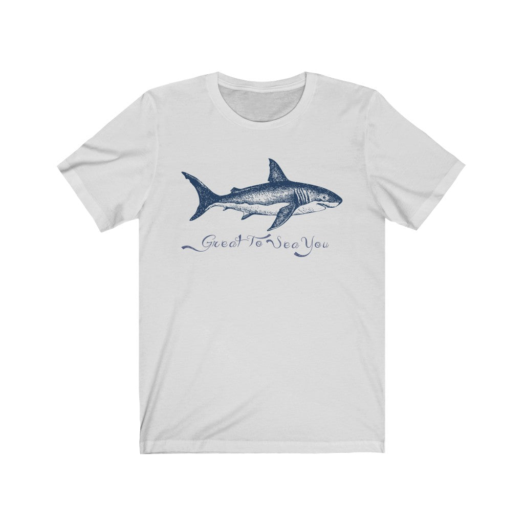 Great To Sea You - Great White Shark Hand Drawn Design - Men's T