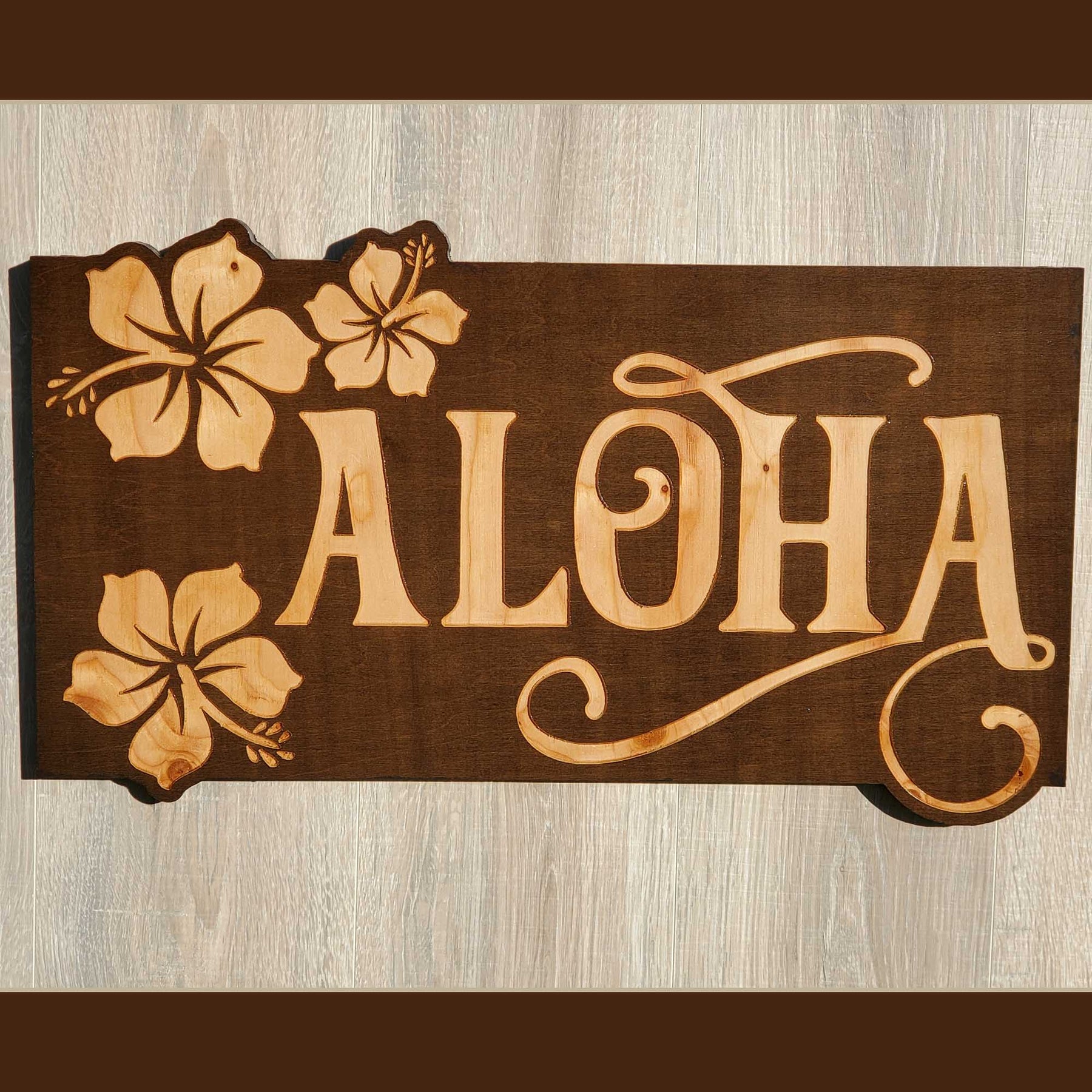 aloha wooden sign
